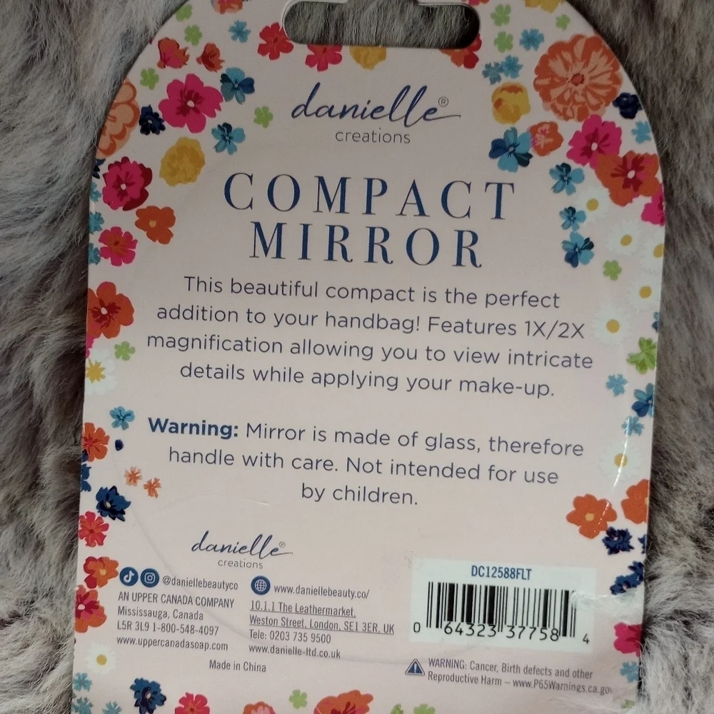 Danielle Creations Blooming Like a Boss Purple Glitter Compact Mirror